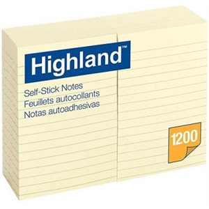 Feuillets autoadhésifs Lignés Highland™ JAUNE