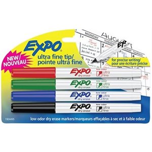 Marqueurs effaçables tableau blanc Expo® 4 couleurs
