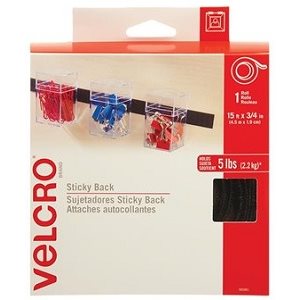 Ruban autoadhésif Velcro® Noir (4.5m X 1.9cm)