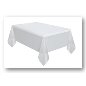 Nappe de plastique rectangulaire couleur BLANCHE - 54"X108" (137 X 274cm)