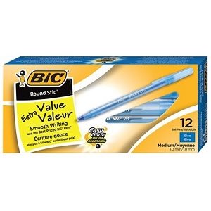 Stylos à bille Round Stic™ BLEU 12 / Bte (Pointe Moyenne)