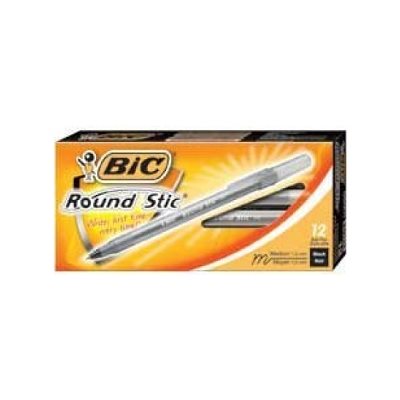 Stylos à bille Round Stic™ NOIR 12 / Bte (Pointe Moyenne) Stylos à bille Round Stic™ NOIR 12 / Bte (Pointe Moyenne)