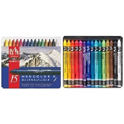 Crayons Aquarelle Caran d'Ache, Neocolor II, soluble à l'eau Boîte de 15 couleurs Crayons Aquarelle Caran d'Ache, Neocolor II, soluble à l'eau Boîte de 15 couleurs