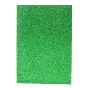 Feuille Cartonné Pailleté - VERT