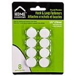 Attaches autoadhésives ROND (style Velcro) BLANC 3 / 4" (19mm) 8 / pqt
