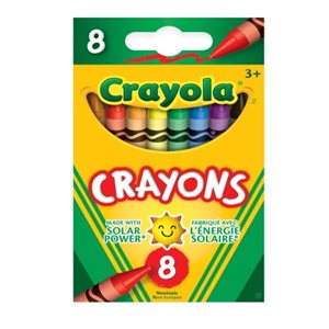 Crayons de cire Crayola Régulier, 8 / Bte
