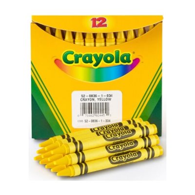 Crayons de cire Crayola, JAUNE Crayons de cire Crayola, JAUNE