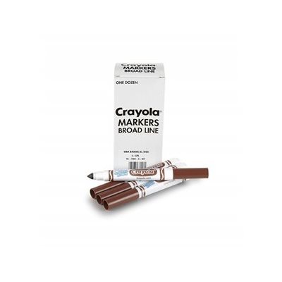Marqueurs BRUN lavables Crayola, conique large - 12 / Bte