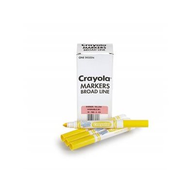 Marqueurs JAUNE lavables Crayola, conique large - 12 / Bte Marqueurs JAUNE lavables Crayola, conique large - 12 / Bte