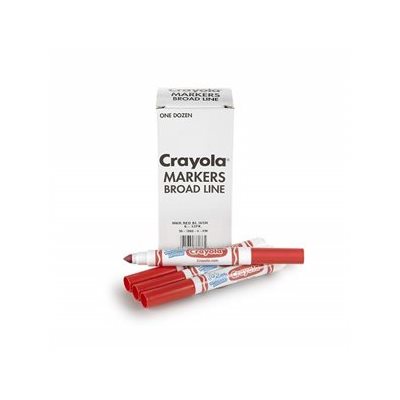 Marqueurs ROUGE lavables Crayola, conique large - 12 / Bte Marqueurs ROUGE lavables Crayola, conique large - 12 / Bte