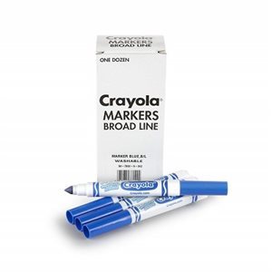 Marqueurs BLEU lavables Crayola, conique large - 12 / Bte