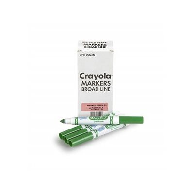 Marqueurs VERT lavables Crayola, conique large - 12 / Bte Marqueurs VERT lavables Crayola, conique large - 12 / Bte
