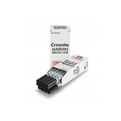 Marqueurs NOIR lavables Crayola, conique large - 12 / Bte Marqueurs NOIR lavables Crayola, conique large - 12 / Bte