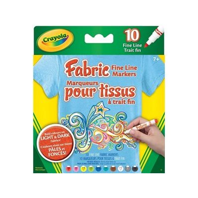 Marqueurs pour tissus Crayola, trait fin - 10 / Bte Marqueurs pour tissus Crayola, trait fin - 10 / Bte