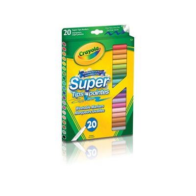 Marqueurs pointes fines Super Pointe lavables Crayola, traits fins - 20 / Bte Marqueurs pointes fines Super Pointe lavables Crayola, traits fins - 20 / Bte