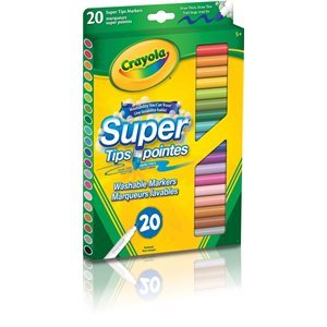 Marqueurs pointes fines Super Pointe lavables Crayola, traits fins - 20 / Bte