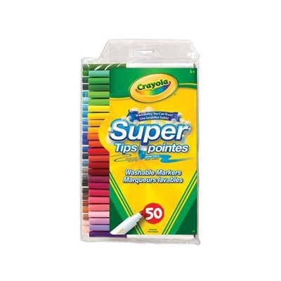 Marqueurs pointes fines Super Pointe lavables Crayola, traits fins - 50 / Bte Marqueurs pointes fines Super Pointe lavables Crayola, traits fins - 50 / Bte