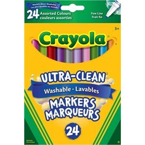 Marqueurs Colossale lavables Crayola 24 / Bte