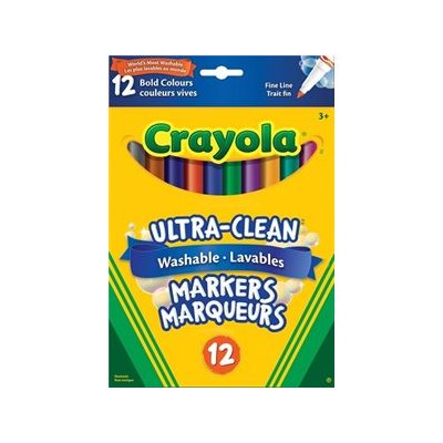 Marqueurs pointes fines Intenses lavables Crayola, traits fins - 12 / Bte Marqueurs pointes fines Intenses lavables Crayola, traits fins - 12 / Bte