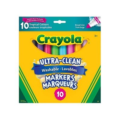 Marqueurs Tropicals lavables Crayola, conique large - 10 / Bte Marqueurs Tropicals lavables Crayola, conique large - 10 / Bte