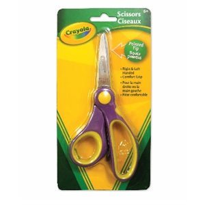 Ciseaux Crayola bouts Pointus, emprise allongée, Droitier / Gaucher, 5 1 / 4" (13cm)