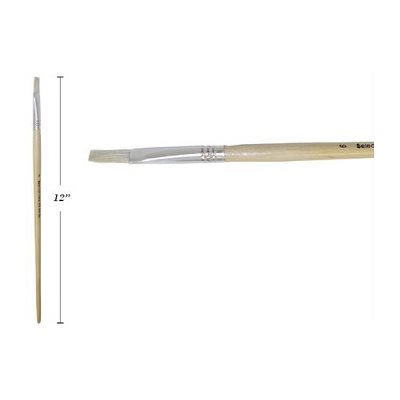 Pinceau Plat, manche long, soie de porc - 11mm