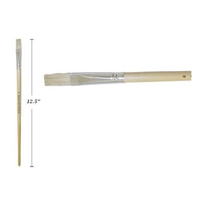 Pinceau Plat, manche long, soie de porc - 14mm Pinceau Plat, manche long, soie de porc - 14mm