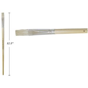 Pinceau Plat, manche long, soie de porc - 14mm