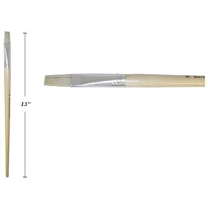 Pinceau Plat, manche long, soie de porc - 18mm