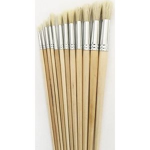 Pinceau Rond, manche long, soie de porc - 4mm