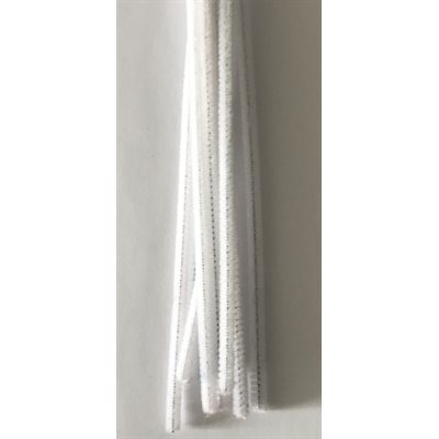 Chenilles couleur BLANC 6mm - 100 / pqt Chenilles couleur BLANC 6mm - 100 / pqt
