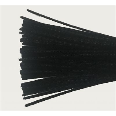 Chenilles couleur NOIR 6mm - 100 / pqt Chenilles couleur NOIR 6mm - 100 / pqt