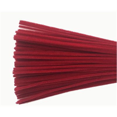 Chenilles couleur ROUGE 6mm - 100 / pqt Chenilles couleur ROUGE 6mm - 100 / pqt