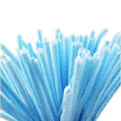 Chenilles couleur BLEU PÂLE 6mm - 100 / pqt Chenilles couleur BLEU PÂLE 6mm - 100 / pqt