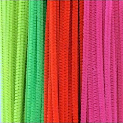Chenilles couleurs FLUO 4mm - 100 / pqt Chenilles couleurs FLUO 4mm - 100 / pqt