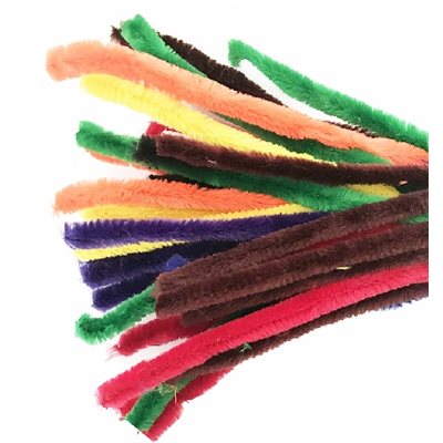 Chenilles Jumbo couleurs assorties 15mm - 50 / pqt Chenilles Jumbo couleurs assorties 15mm - 50 / pqt