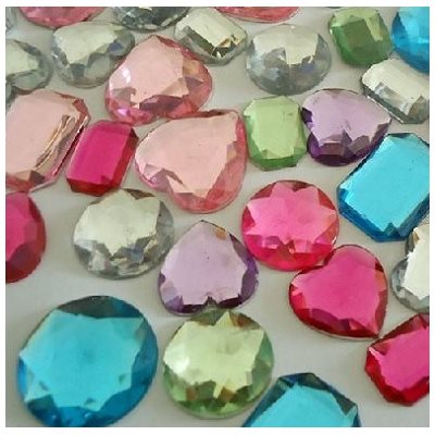 Pierres précieuses Couleurs et tailles assorties 80g / sac