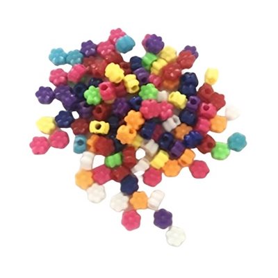Perles de plastique en forme de FLEUR, couleurs assorties 500 / pqt