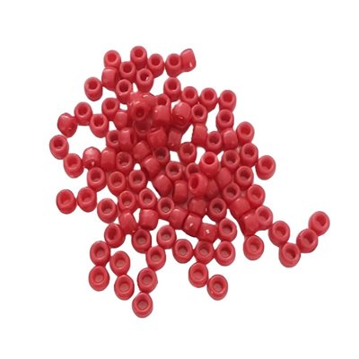 Perles de plastique Pony Opaque, ROUGE 9mm 1000 / pqt Perles de plastique Pony Opaque, ROUGE 9mm 1000 / pqt