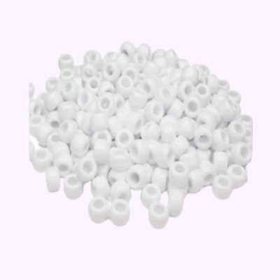 Perles de plastique Pony Opaque, BLANC 9mm 1000 / pqt