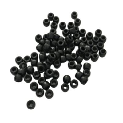 Perles de plastique Pony Opaque, NOIR 1000 / pqt Perles de plastique Pony Opaque, NOIR 1000 / pqt