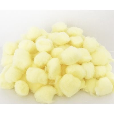 Ouate de coton en boule JAUNE PÂLE 200 / pqt Ouate de coton en boule JAUNE PÂLE 200 / pqt