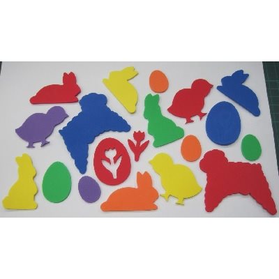 Formes mousse PÂQUES non autocollant 60 / pqt Formes mousse PÂQUES non autocollant 60 / pqt