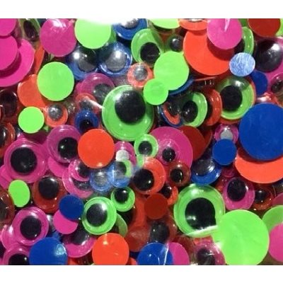 Yeux mobiles couleurs FLUO 15mm - 80 / Pqt Yeux mobiles couleurs FLUO 15mm - 80 / Pqt