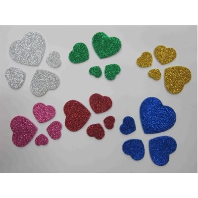 Formes mousse COEURS PAILLETÉS 72 / pqt Formes mousse COEURS PAILLETÉS 72 / pqt