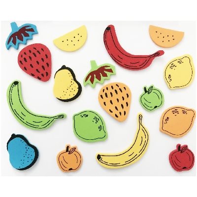 Formes mousse FRUITS (Autocollants) 63 / pqt Formes mousse FRUITS (Autocollants) 63 / pqt