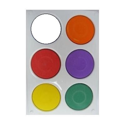 Gouache en pastille #2 Couleurs Primaires AVEC PLATEAU 6 / pqt