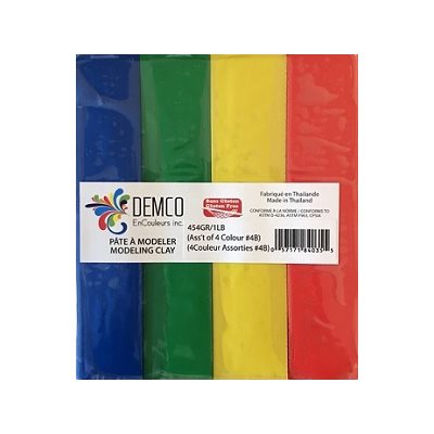 Pâte à modeler végétale sans Gluten 4 COULEURS PRIMAIRES 454g