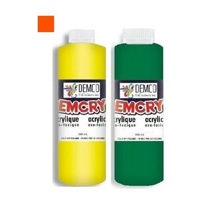 Peinture acrylique scolaire de Demco ORANGE (500ML) Peinture acrylique scolaire de Demco ORANGE (500ML)