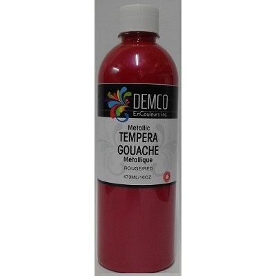 Gouache Demco métallique haute viscosité ROUGE (500ML)